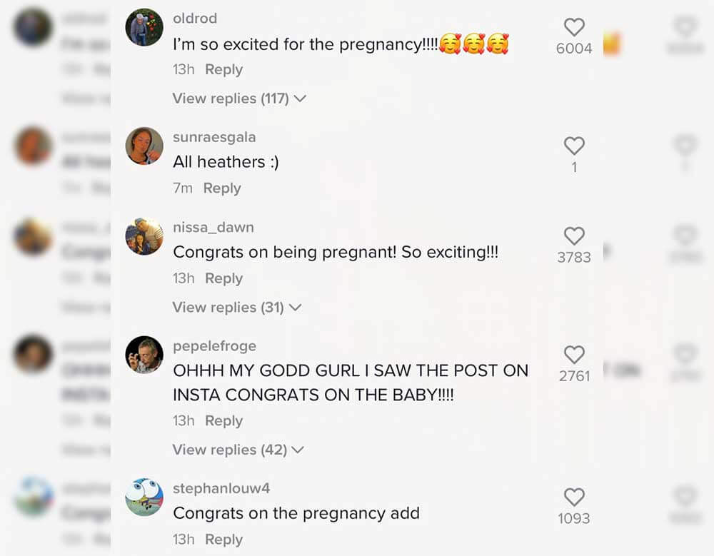 Addison Rae Pregnant comment