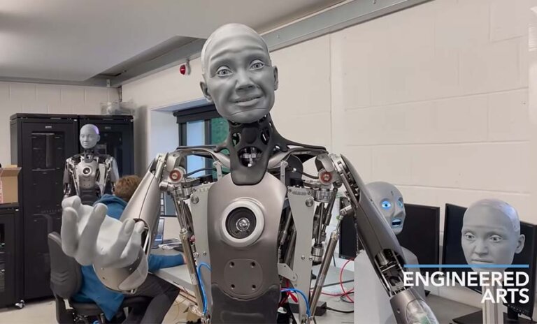 Ameca Humanoid Robot AI Platform Real Video Goes Viral on Social Media ...