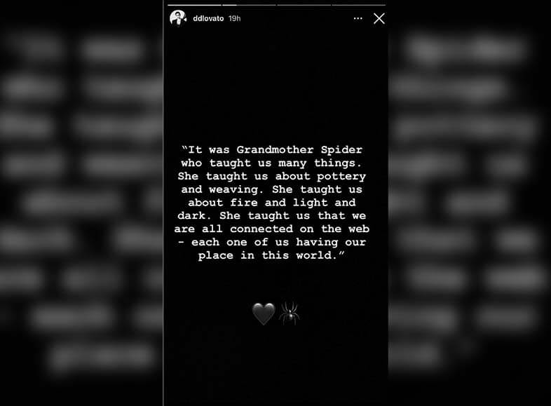 Demi Lovato Grandmother Spider Tattoo