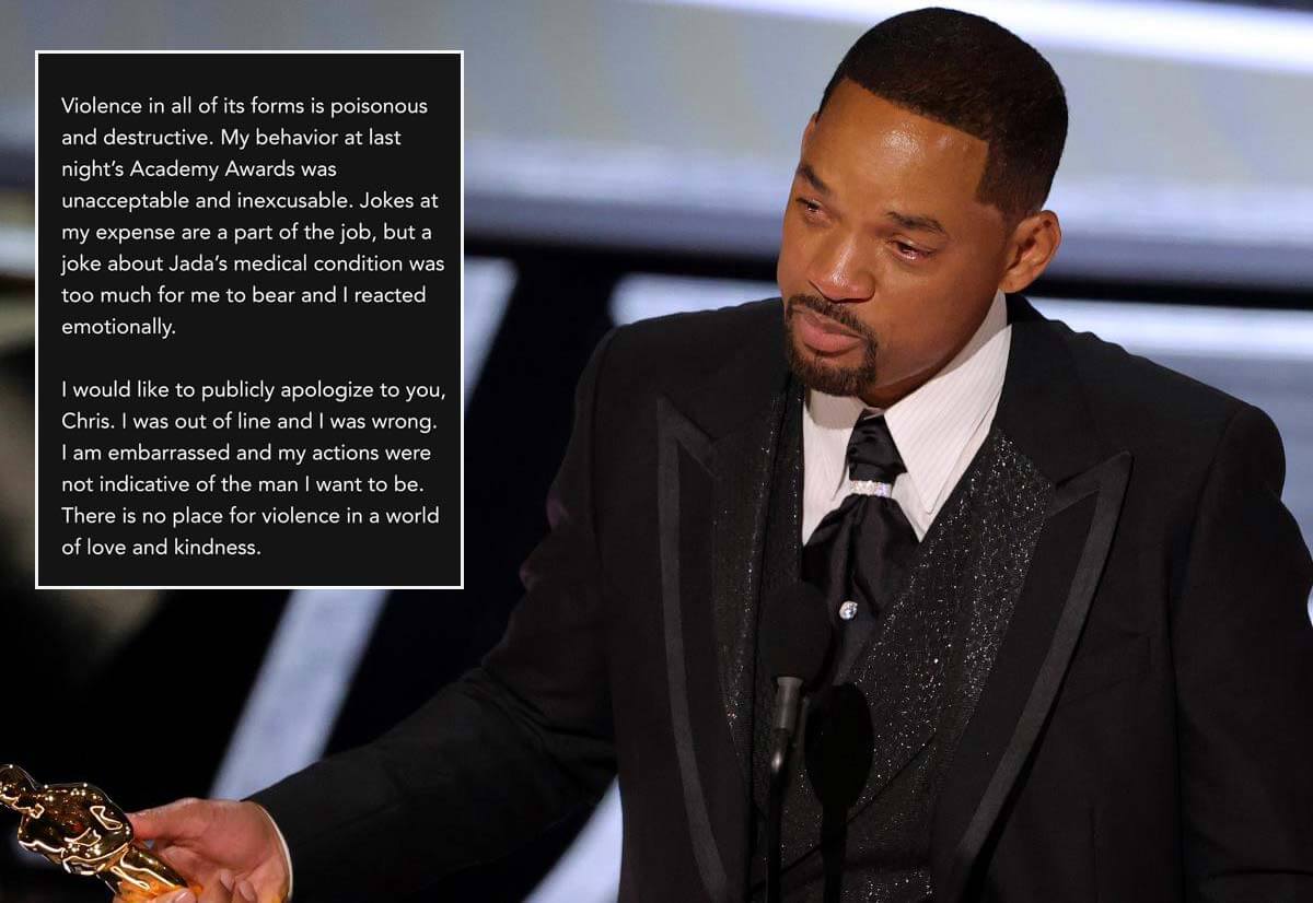 Will Smith apologizes to Chris Rock “I was out of line and I was wrong”