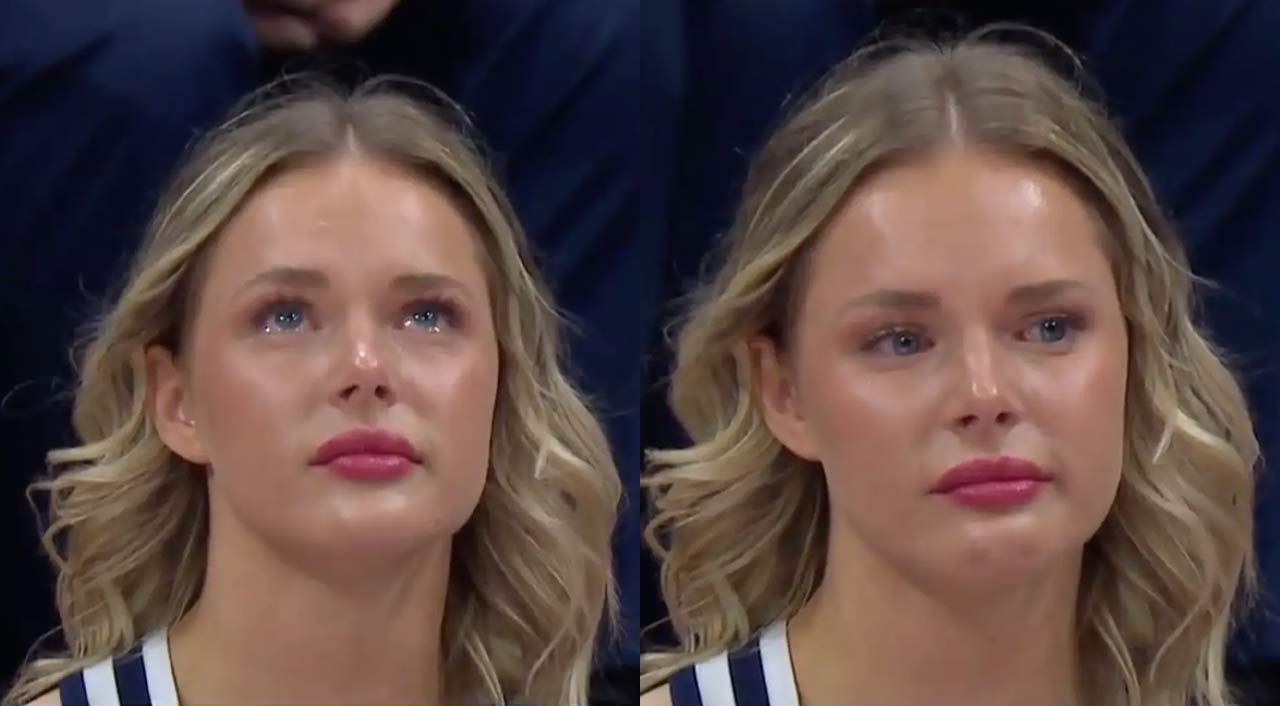 Ashlyn Whimpey, a Utah State cheerleader goes viral for crying over her team’s loss