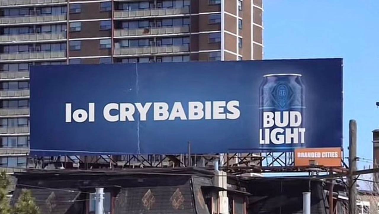 Bud Light's lol crybabies billboard is taking over the