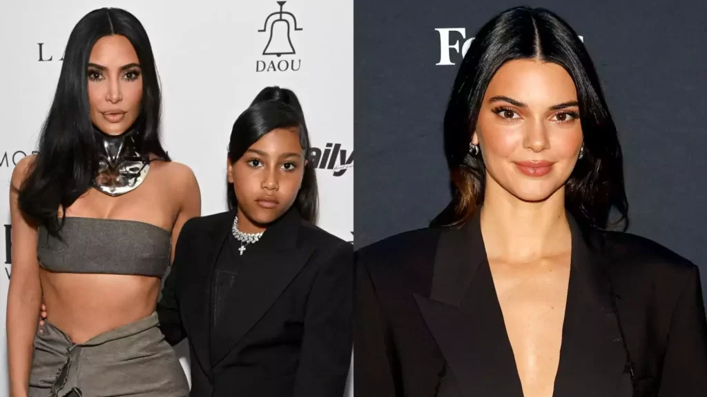 Kim Kardashian and Kendall Jenner and North West